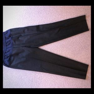 JCrew gray slacks with navy top waist